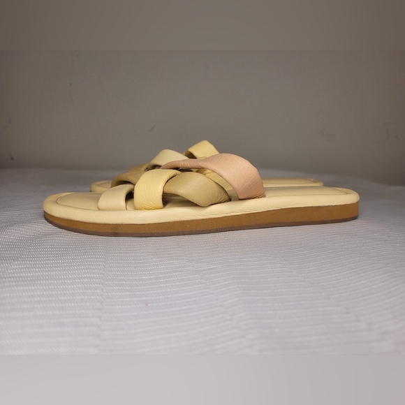 Madewell The Leeandra Slide Puffer Butter Yellow Leather Sandal sz 8 - Picture 3 of 9